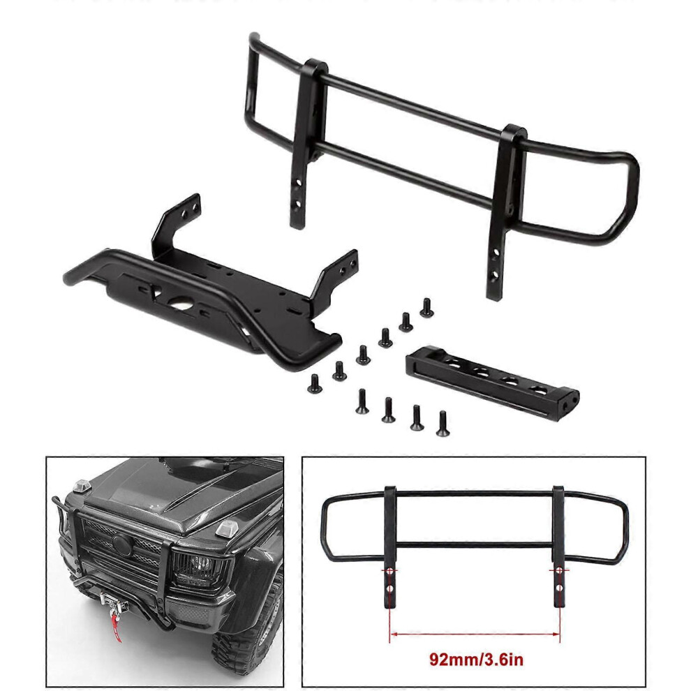 (Front Upper Bumper, One Size) Rc Car Metal Front Bumper Upper/Lower For 1:10 Rc Crawler Car Trx4 Trx6 G63 Upgrade Parts Accessories - Front Upper Bum 4634036159577