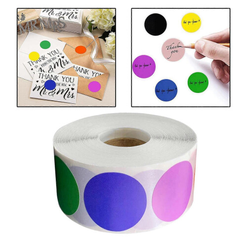 (As show, One size) 1 Inch Round Removable Color-Code Dot Stickers, Inventory Labels, 500/Roll 1