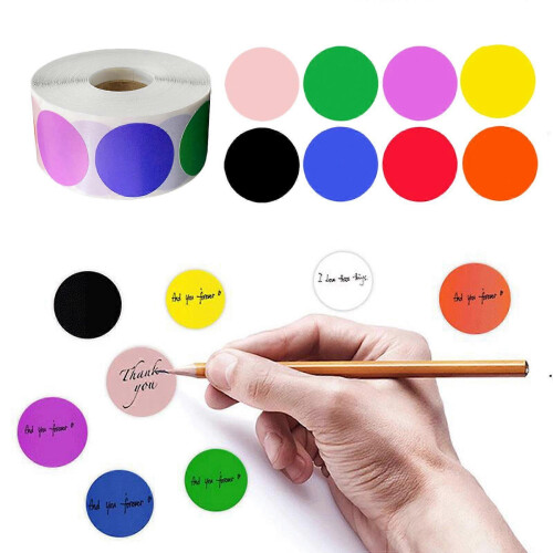 (As show, One size) 1 Inch Round Removable Color-Code Dot Stickers, Inventory Labels, 500/Roll 2