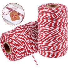 (As show, One size) 656 Feet Red And White Christmas Twine - Durable Christmas Packing String Wrapping ,tying Cake ,pastry Boxescotton Bakers And Other Diy Crafts