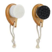 (As show, One size) Facial Cleansing Brush With Soft Horse Hair And Natural Bamboo Handle, Deep Cleansing Massager For Grooming The Face (Pack Of 2)