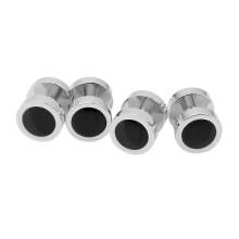 (As show, One size) Men's Shirt Cufflinks Cuff Links Collar Studs Silver and Black
