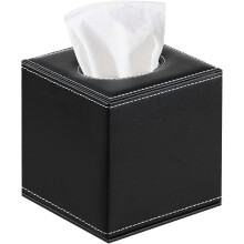 (As show, One size) Tissue Box Cover Square, Upgrade 99% Compatible Large Size, Modern Tissue Box Holder for Napkin Facial Paper, Leather Dryer Sheet Dispenser Organizer