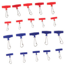 (As show, One size) 20Pcs Zip Slider High-strength Fishing Line Sinker Slider Slides with Hooked Snap S & L