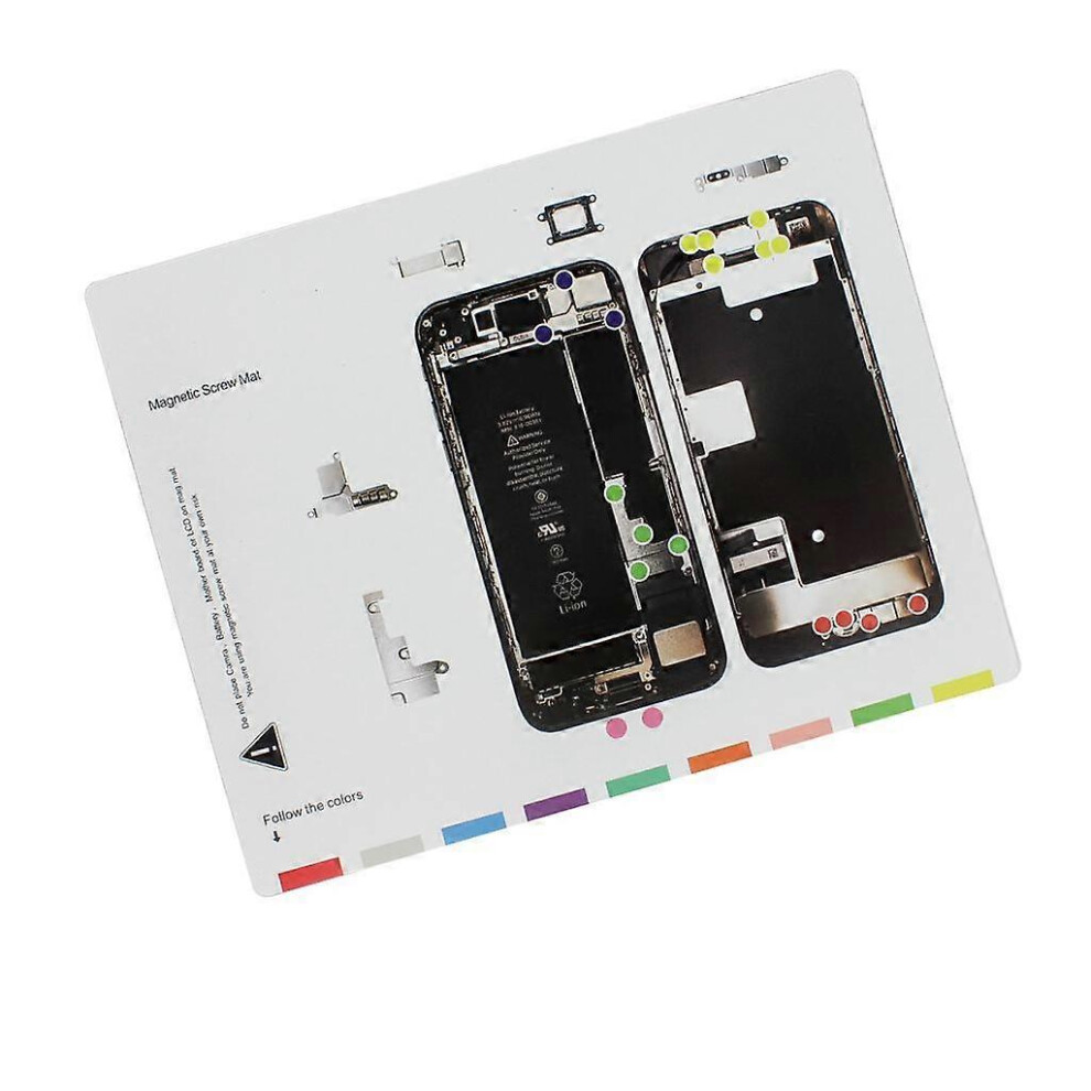 (As Show, One Size) Professional Guide Magnetic Screw Keeper Pad Screws Chart Mat For Apple Iphone 8 5413693827437