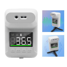 (As show, One size) Wall-Mounted IR Infrared Body Thermometer, Non-Contact Digital Forehead Fever Detection with Alarm for Schools, Offices, Shops