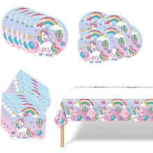 (As show, One size) 41PCS Girls Birthday Party Supplies, 20 Plates, 20 Napkins And 1 Tablecloth For CBhildren's Birthday Party Decoration