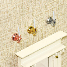 (As show, One size) 4x 1:6 1/12 Mini Doll House Wall Candle Holder Scene Model DIY Decor Props Rose