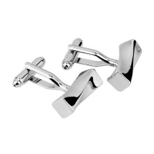 (As show, One size) Men's Groom Twist Cufflinks Cuff Links Silver