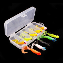 (As show, One size) 10pcs Soft Bait Shad Fishing Lure Fish Head Soft Bait Fishing Supplies