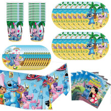 (As show, One size) Kids Cartoon Birthday Party Supplies, Include 24Pcs 9" Plates, 24Pcs 7" Plates, 24Pcs Napkins, 24Pcs Cups, 1Pc Tablecloth