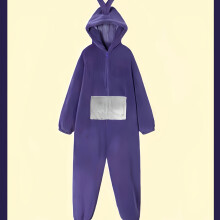 (Purple, 8) Antenna Adult Hooded Bathrobe Jumpsuit - Ultra-Soft Flannel Cozy Winter Wear, Vibrant Cartoon Character Design with Hood & Long Sleeves