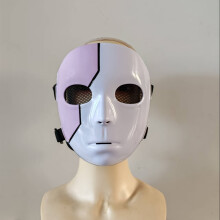 (Adults) SallyFace Halloween Mask - Pastel Purple & pink two-toned Costume Mask with Adjustable straps, Breathable for Halloween Parties