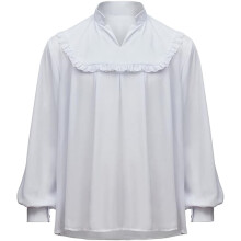 (L, White) Men's Anime Cosplay Shirt – Versatile White Chiffon Top for Casual & Costume Wear