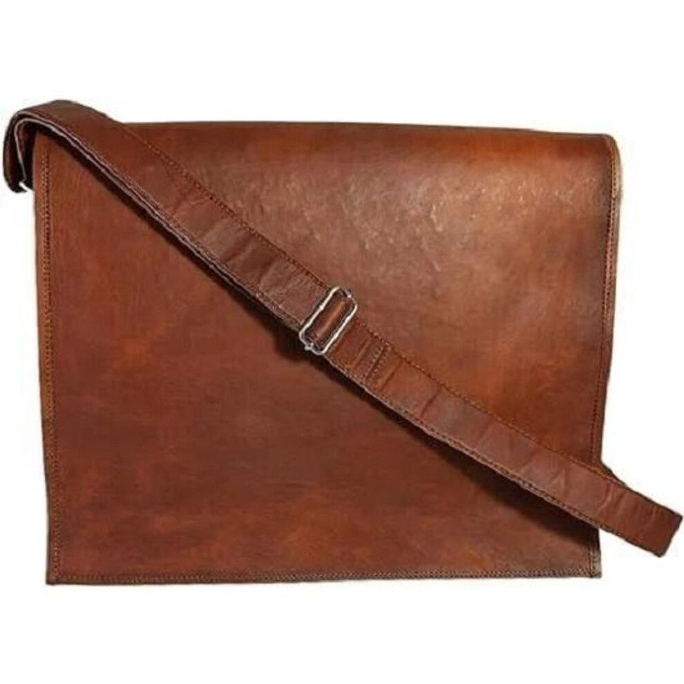 New Big Sell Brown Men's Leather Messenger Bag Shoulder Vintage Genuine Laptop Bag