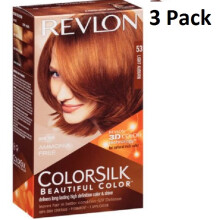 3 x Revlon Colorsilk Ammonia Free Permanent Hair Colour (53 Light Auburn)