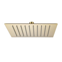 Nes Home 250mm Square Rainfall Brushed Brass Overhead Shower Slim Head