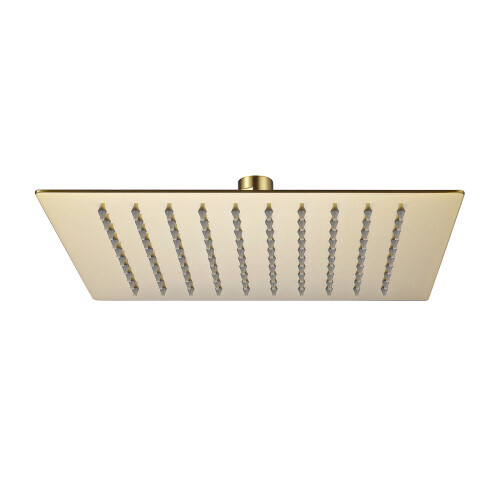 NES Home Nes Home 250mm Square Rainfall Brushed Brass Overhead Shower Slim Head