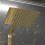 NES Home Nes Home 250mm Square Rainfall Brushed Brass Overhead Shower Slim Head 2