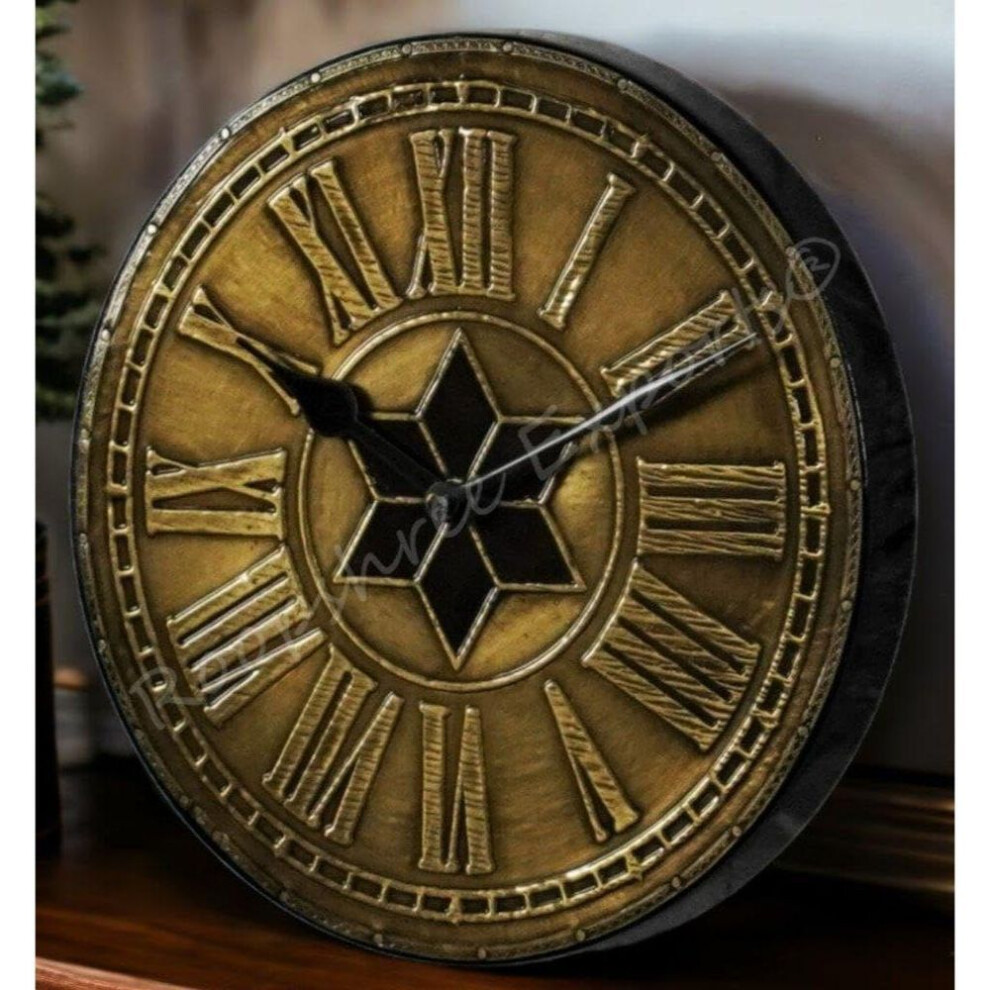 Vintage Clock Brass Handcrafted Wooden Analog Wall Clock