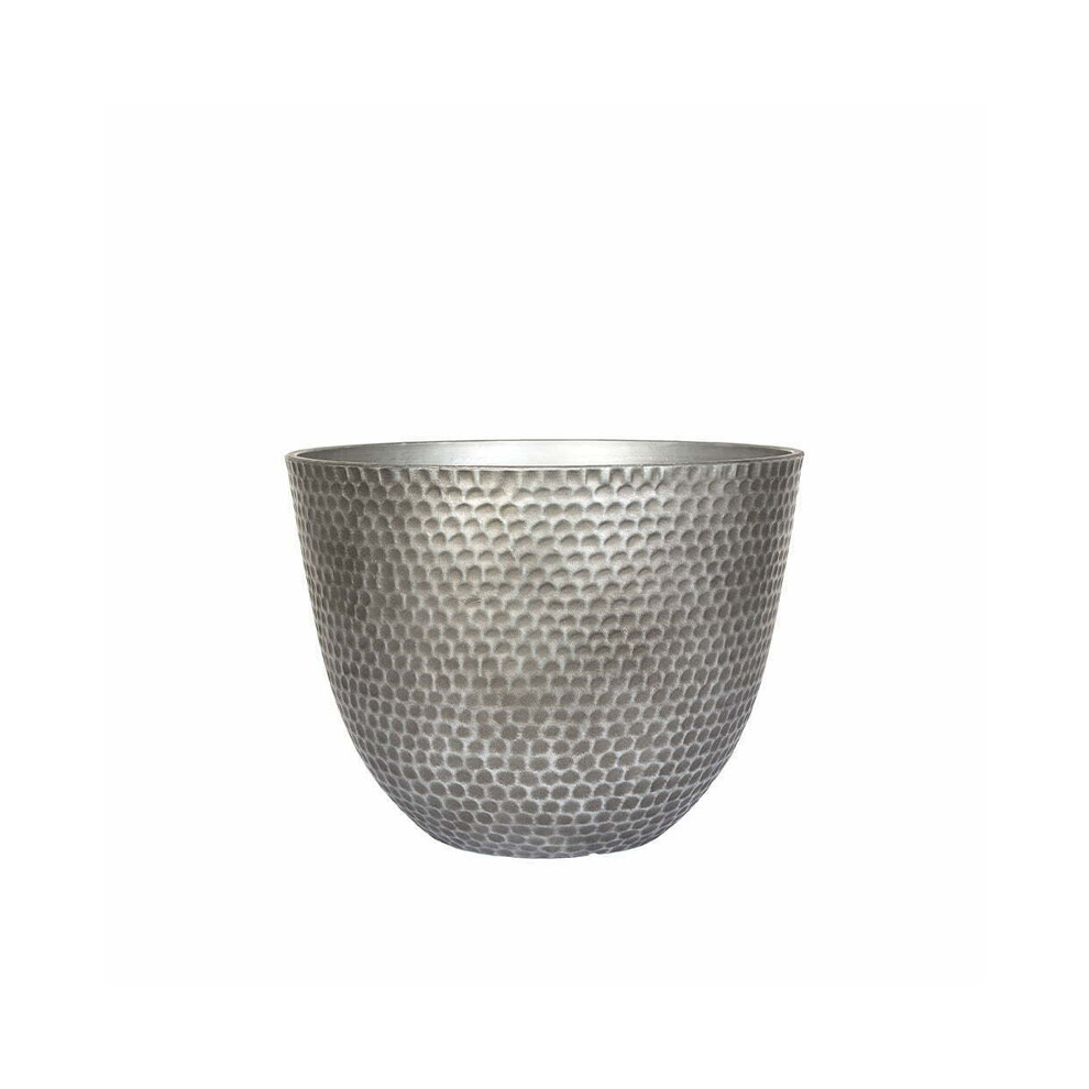 31cm Small Elements Plant Pot - Plastic - L31 x W31 x H28 cm - Gun Metal Grey