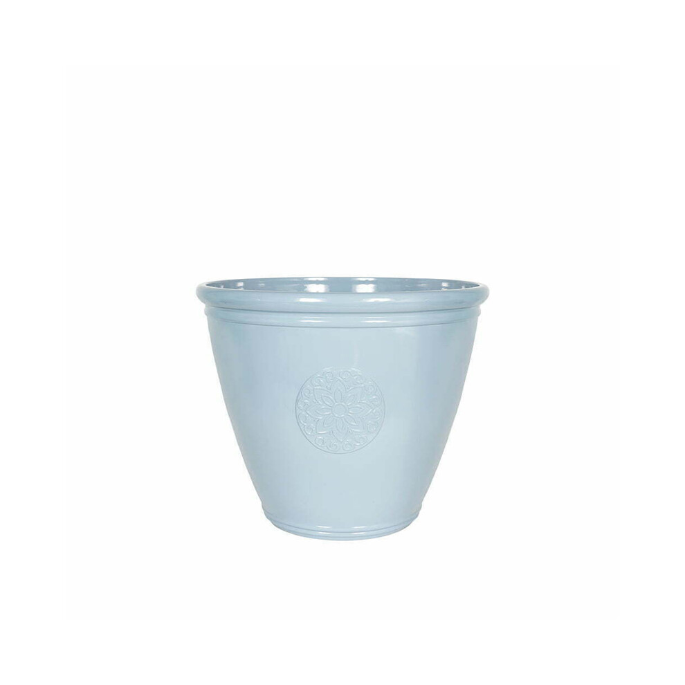 La Hacienda 40Cm Small Eden Emblem Plant Pot - Plastic - L40 X W40 X H30 Cm - Blue