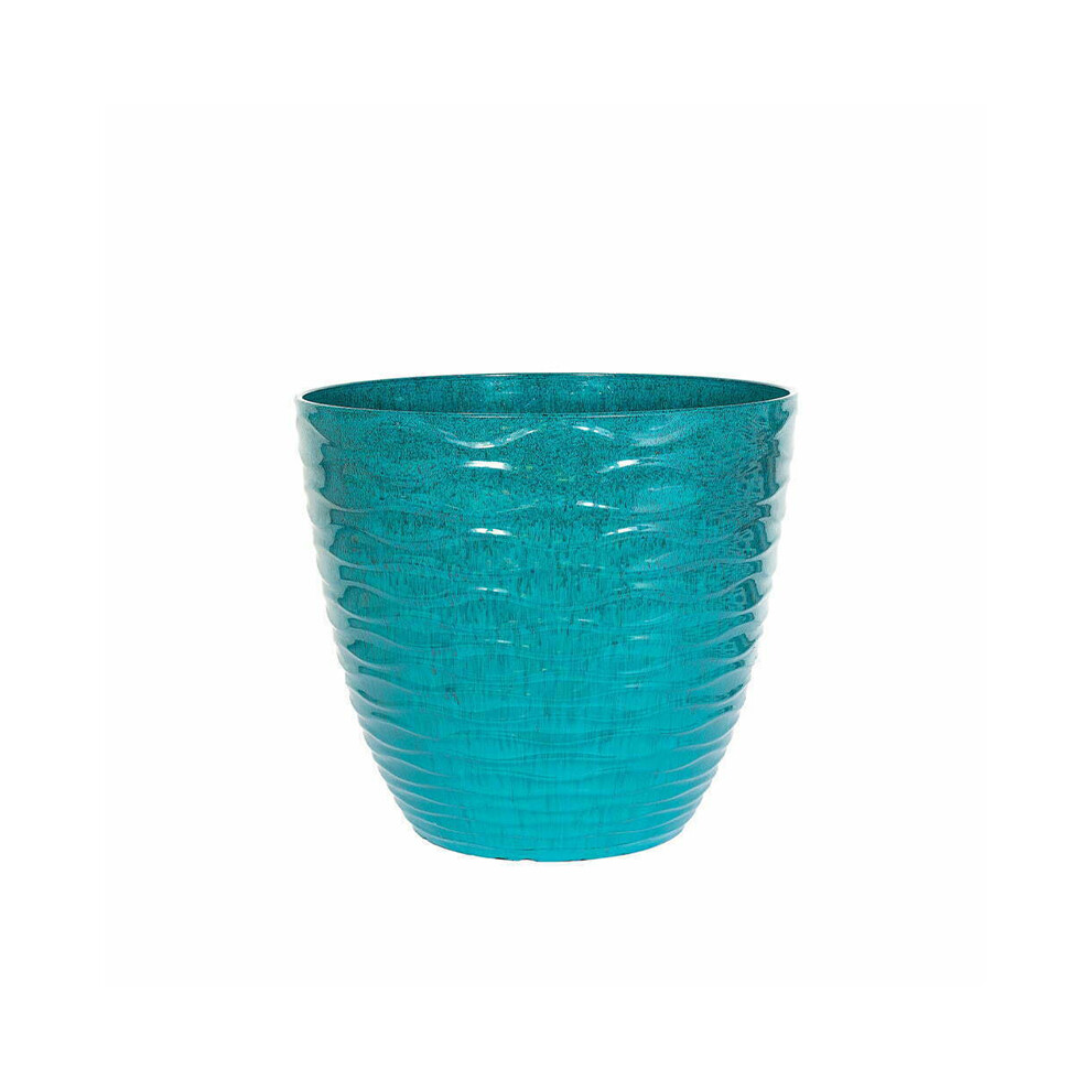 38cm Large Windermere Plant Pot - Plastic - L38 x W38 x H33 cm - Teal