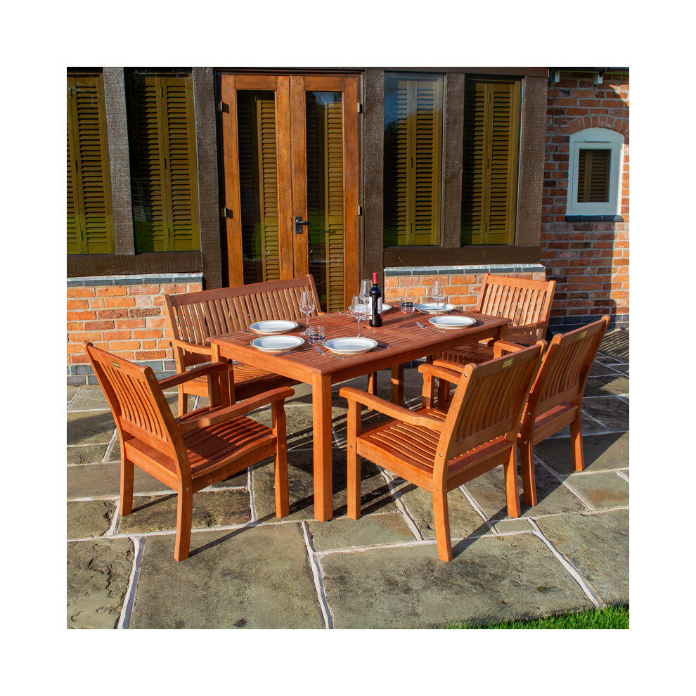 Willington Four Seater Square Eucalyptus Hardwood Furniture Set