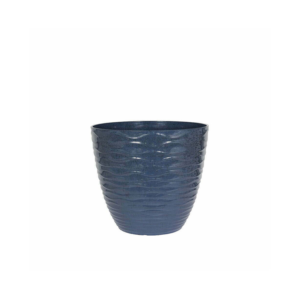 La Hacienda 33Cm Small Windermere Plant Pot - Plastic - L33 X W33 X H29 Cm - Blue