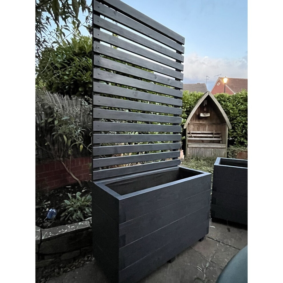 Suffolk Planter and Trellis (Pack of 4) - (Painted Wooden Planter - Choice of Colours Available) - L150 x W40 x H120 cm-image-OPC-PHSJ8JV-NEW