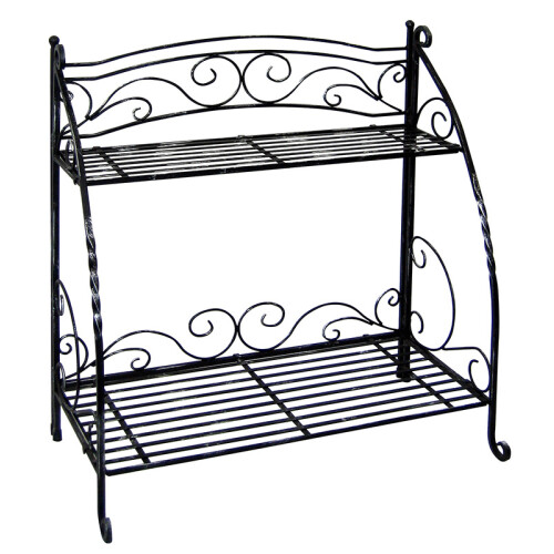 Folding Plant Stand 2 Shelf