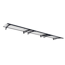 Patio Cover Altair Door Awning Canopy 4500 Clear - Acrylic - L453.5 x W91.5 x H17.5 cm - Grey