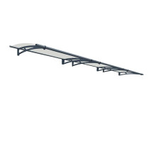 Patio Cover Aquila Door Awning Canopy 4500 Clear - Acrylic - L453.5 x W91.5 x H17.5 cm - Grey