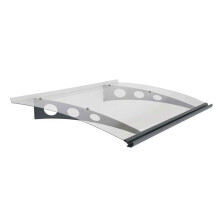 Patio Cover Garamond Door Awning Canopy 1350 Clear - Polycarbonate - L135 x W90.5 x H18.5 cm - Grey