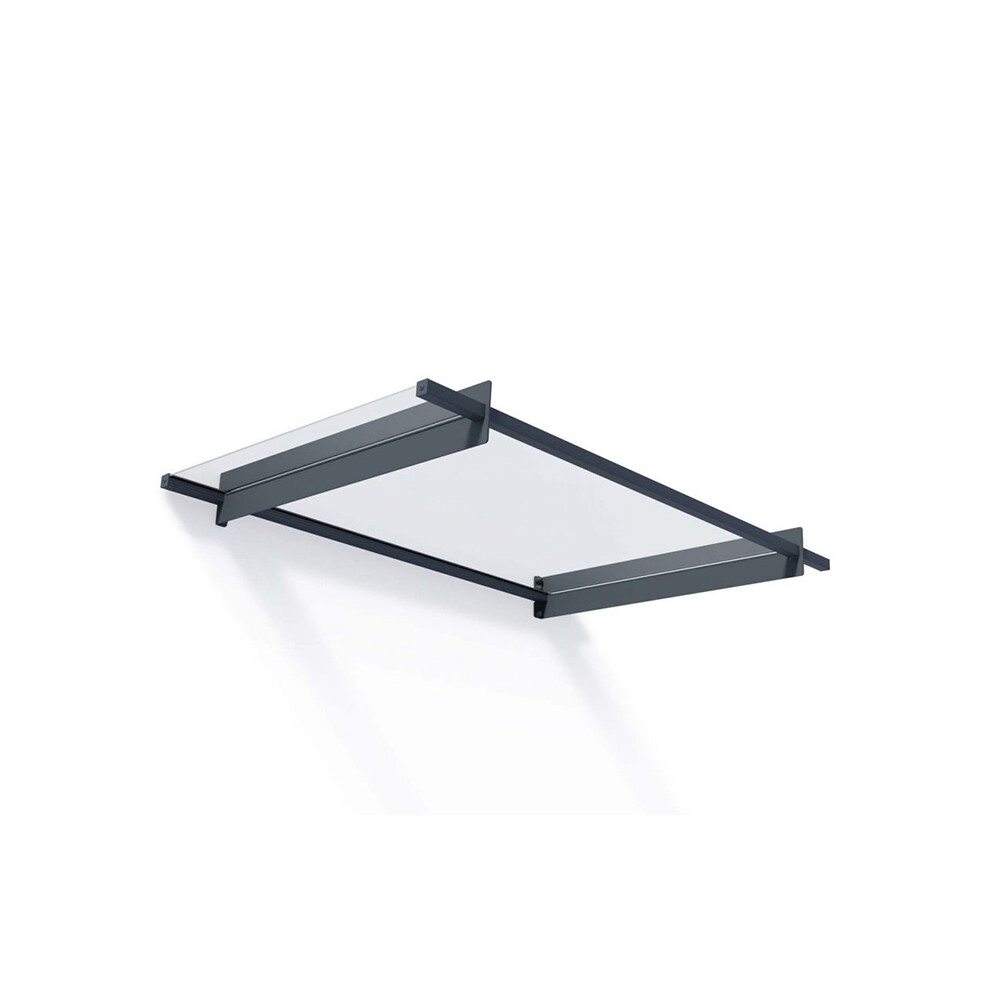 Palram Nancy 1500 Clear Door Canopy - 150.5cm Width - Grey - Image 5