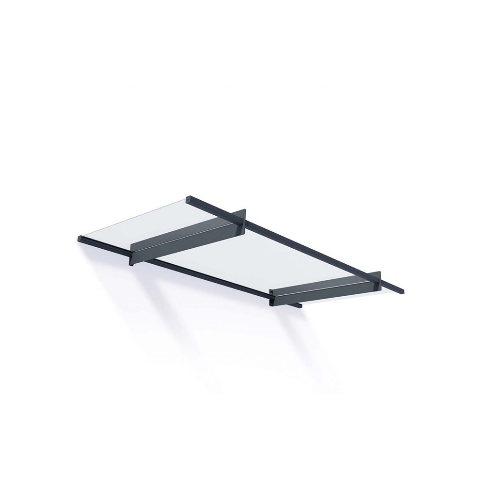 Palram Nancy 2050 Door Canopy - Grey - 205.5 W x 94 D cm - Clear - Image 5