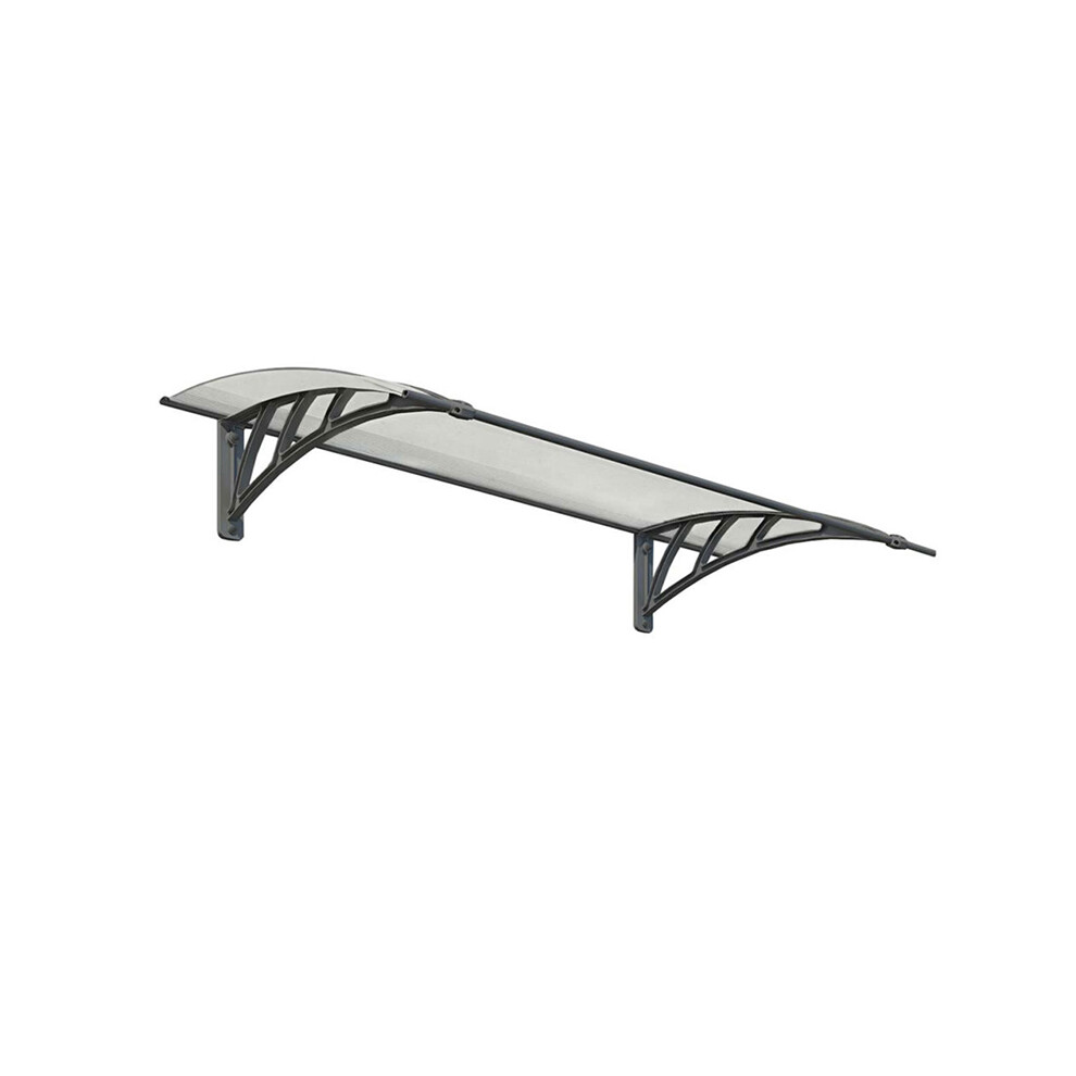 Patio Cover Neo Door Awning Canopy 1350 Twinwall - Polycarbonate - L136.5 X W85.5 X H30 Cm - Grey 7290108131208
