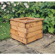 Valley Small Square Planter - Timber - L39 x W39 x H32 cm - Garden Trough - Fully Assembled