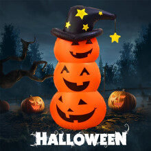 (Pumpkins) Festive PVC Pumpkin and Ghost Inflatable Halloween Decorations - Outdoor Party Supplies, Standalone, No Electricity Required, Featherless