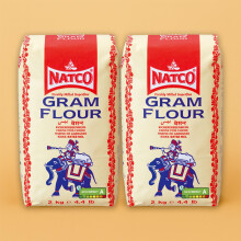 Natco Gram Flour – 2kg (Pack of 2) | Premium Besan for Bhajis, Pakoras & Sweets | Gluten-Free Chickpea Flour