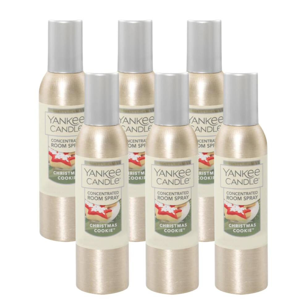Yankee Candle Concentrated Air Freshener Room Spray Odor Eliminator For Home Bathroom Christmas Cookie 1.5 Oz (Pack Of 6)