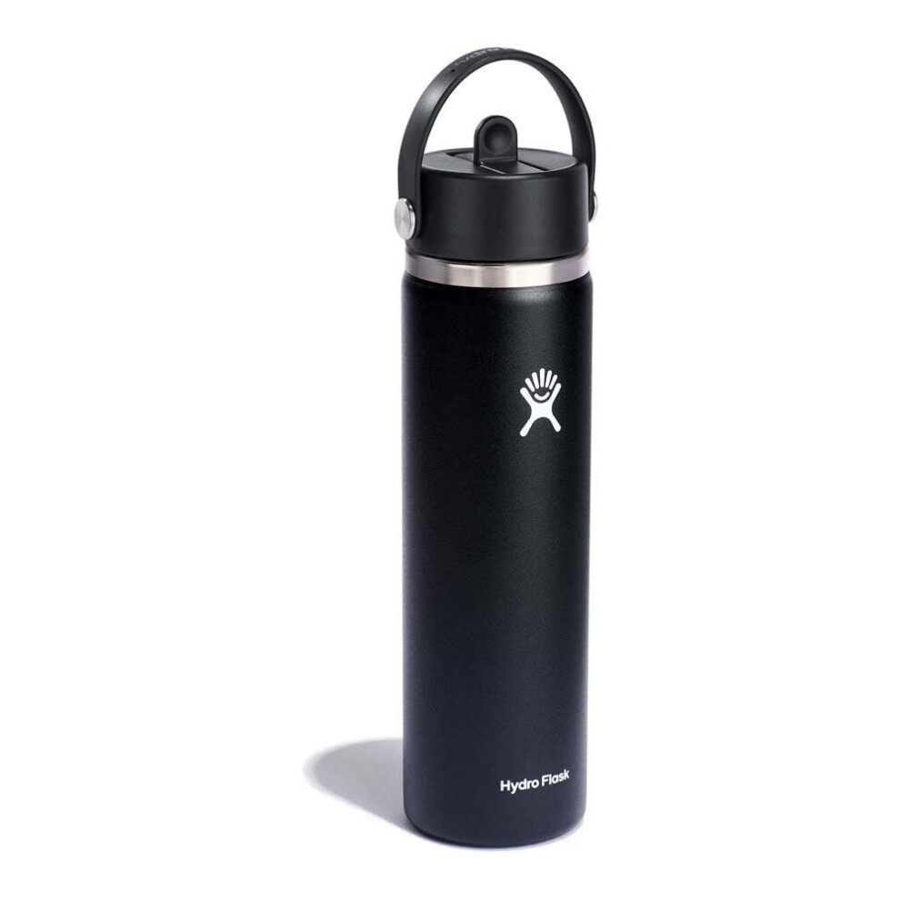 Photos - Water Bottle Hydro Flask Wide Flex Straw Cap Black 24 Oz Black W24BFS001 