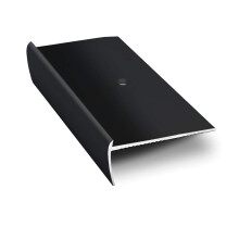 Matt Black Stair Nosing 2.7m TVN Aluminium Angle Trim for 5mm LVT Flooring