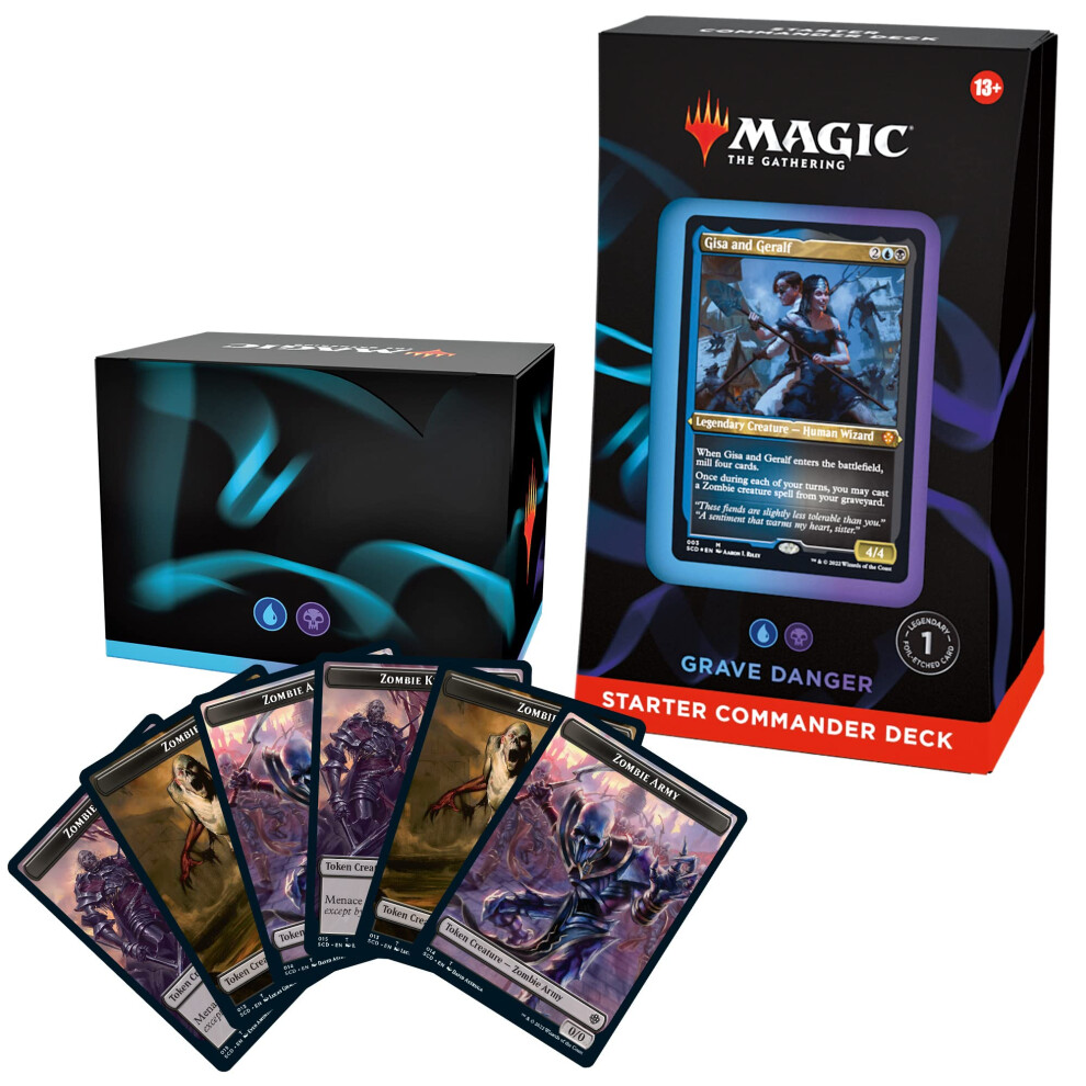 Magic The Gathering Magic: The Gathering Starter Commander Deck - Grave Danger (-Black) Blue/Black