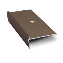 Bright Silver Stair Nosing 0.895m TVN Aluminium Angle Trim for 5mm LVT Flooring