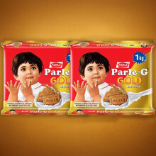 Parle-G Biscuits Gold 1Kg (Pack of 2) | Crunchier & Richer Classic Biscuits | High-Energy Tea-Time Snack
