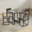 Homcom HOMCOM 3 Piece Dining Table Set with Metal Frame Grey Wood-Effect 8