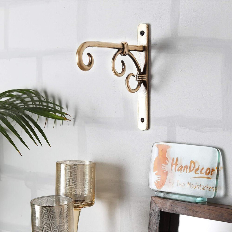 Brass Wall Lantern Diya Hanger, Planter Hangers, Lanterns Wind Chimes Hanging Baskets Ornaments, Diya Hanger Brass, Brass Diya Hangers For Wall
