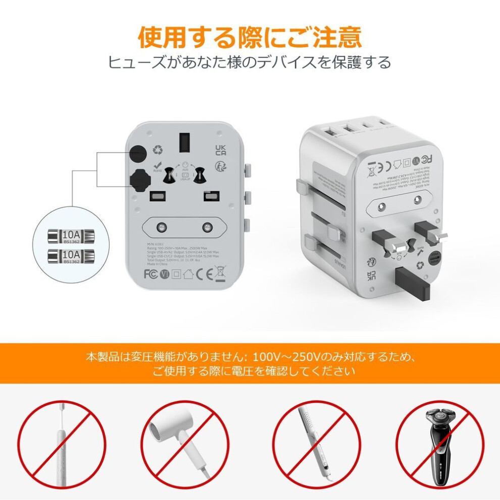Conversion Plug Worldwide Compatible Overseas Outlet Tessan Travel Converter With 2 And 2 Ports Type Overseas Power Converter Multi Conversion Plug