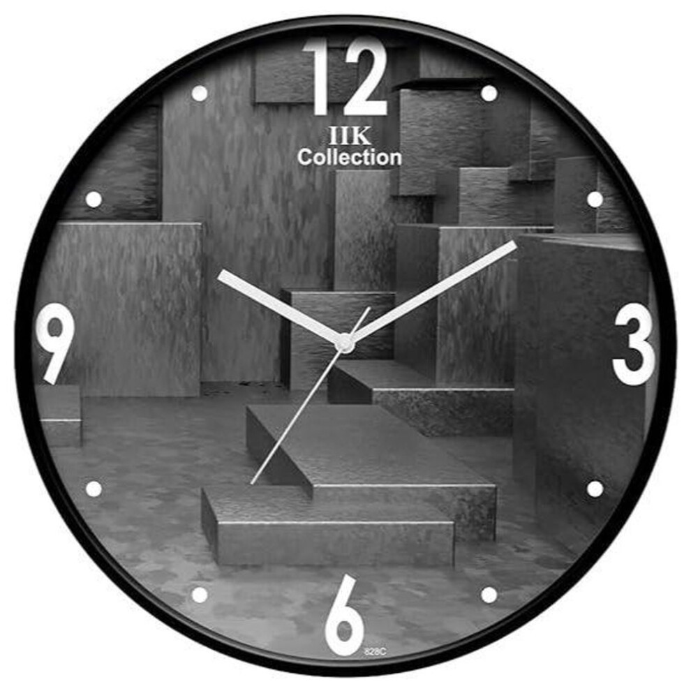 Home/kitchen/living Room/bedroom/office Designer Analogue Plastic Round Wall Clock With Glass